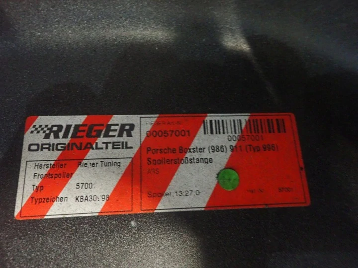 Přední nárazník PORSCHE BOXSTER 986 911 RIEGER 00057001